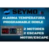 Double programmable temperature alarm (two exhausts) or (exhaust and engine) or (two engines)