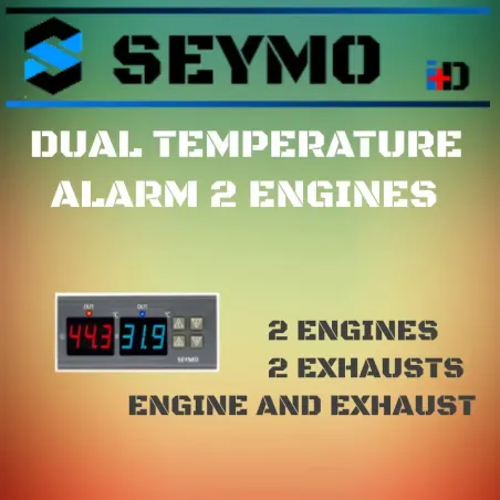 Doppio allarme temperatura programmabile (due scarichi) o (scarico e motore) o (due motori)